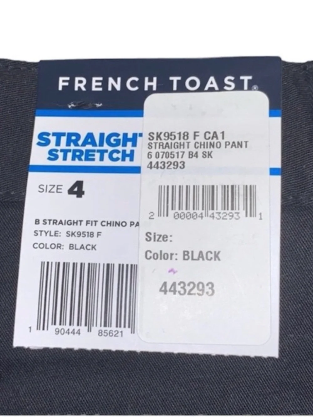 Boys French Toast Black Uniform / Dress Pants Size 4